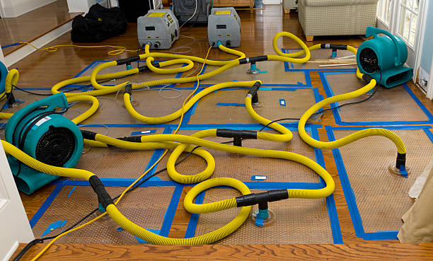Professional Flood Damage Restoration technician working in Luther, OK
